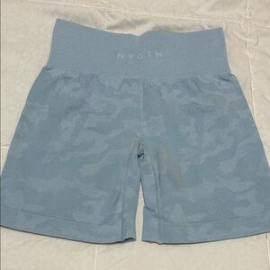 NVGTN Camo Blue Women's Biker Gym Shorts